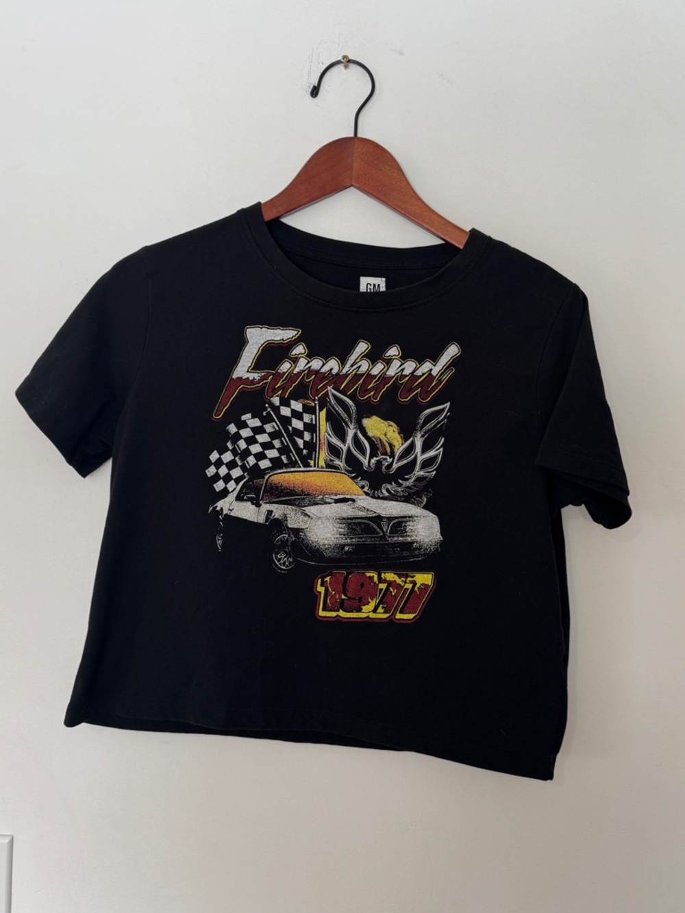 GM Firebird 1977 Cropped Graphic Tee | Vintage Style | Size S